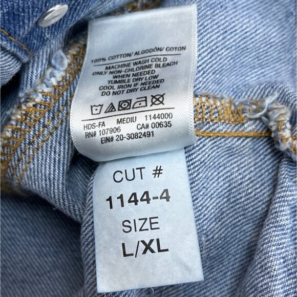 Hudson Women's Blue Denim Jacket Sz L/XL - Picture 6 of 7